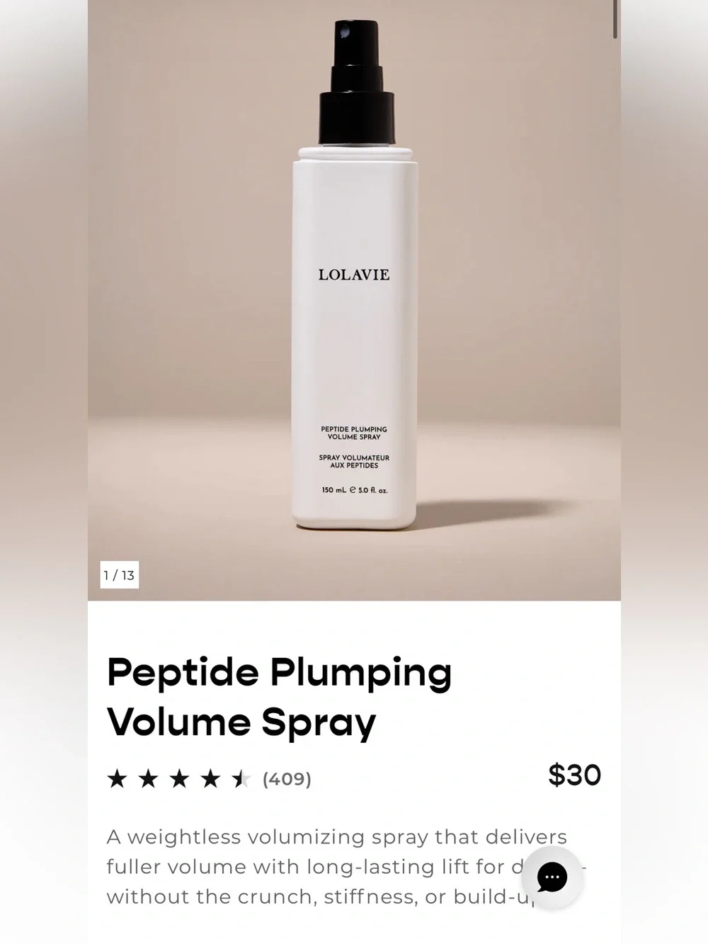 New LOLAVIE intense repair treatment & peptide plumping volume spray